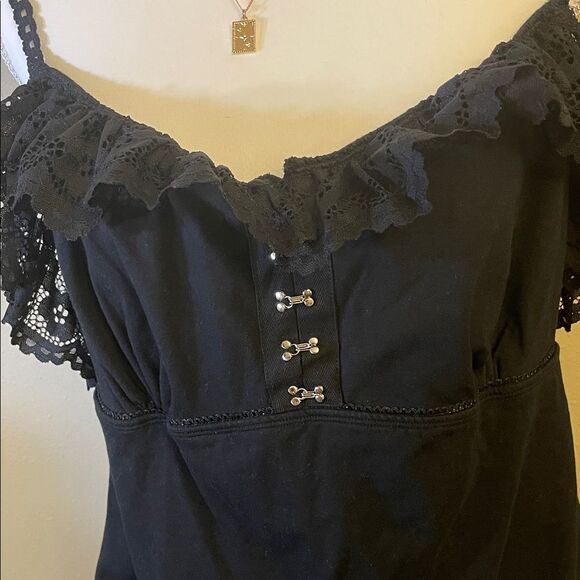 Elegant Black Lace Women's Bodysuit Torrid Curves - Picture 6 of 7